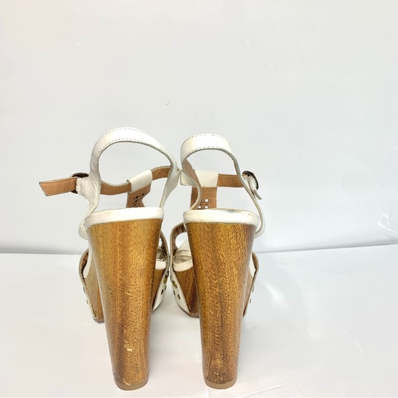 Bakers Waffle Studded White Leather Platform Heel Sandals - Picture 5 of 5